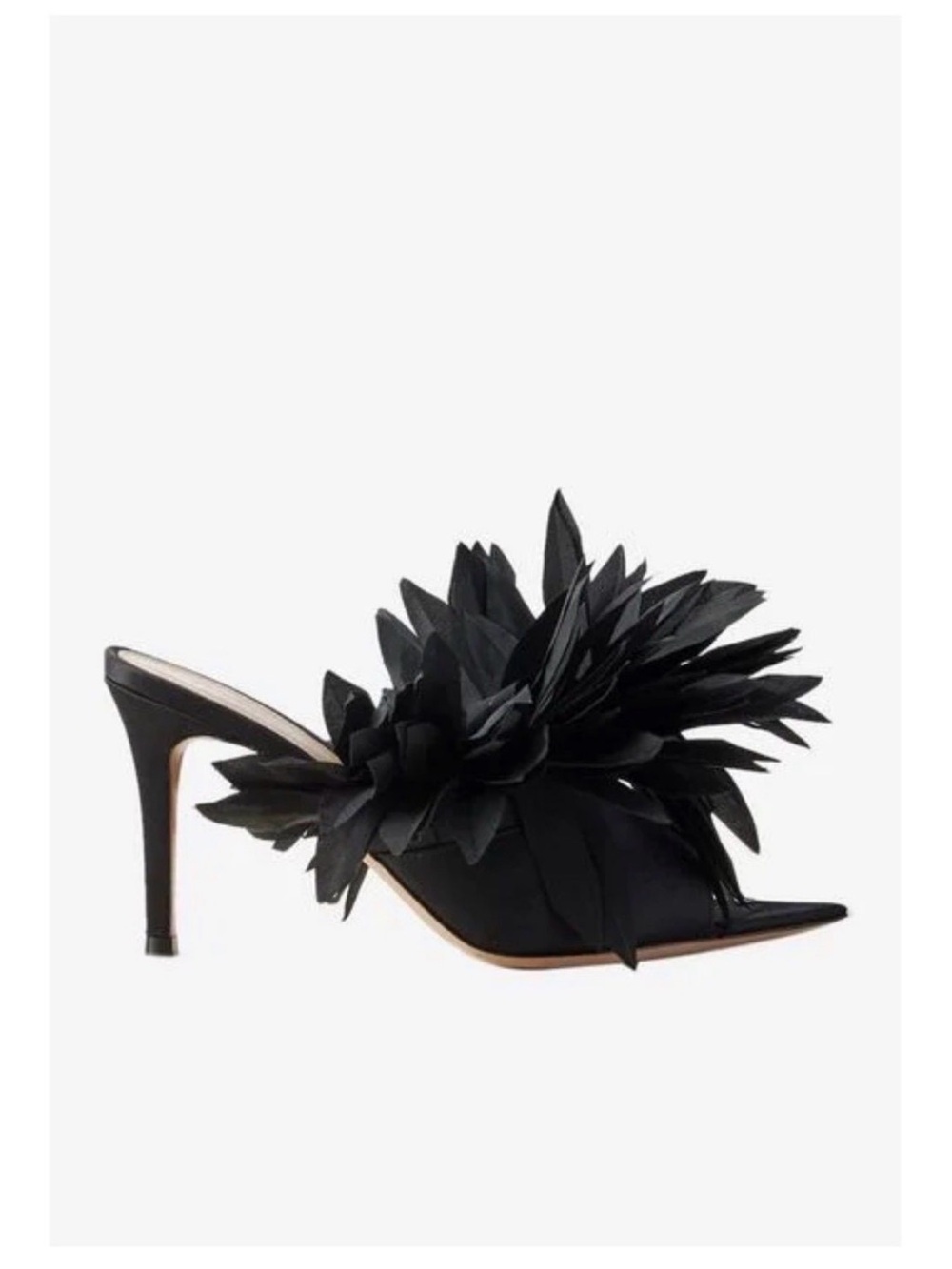 New Gianvito Rossi Daniah Crepe Slip on Heels in Black